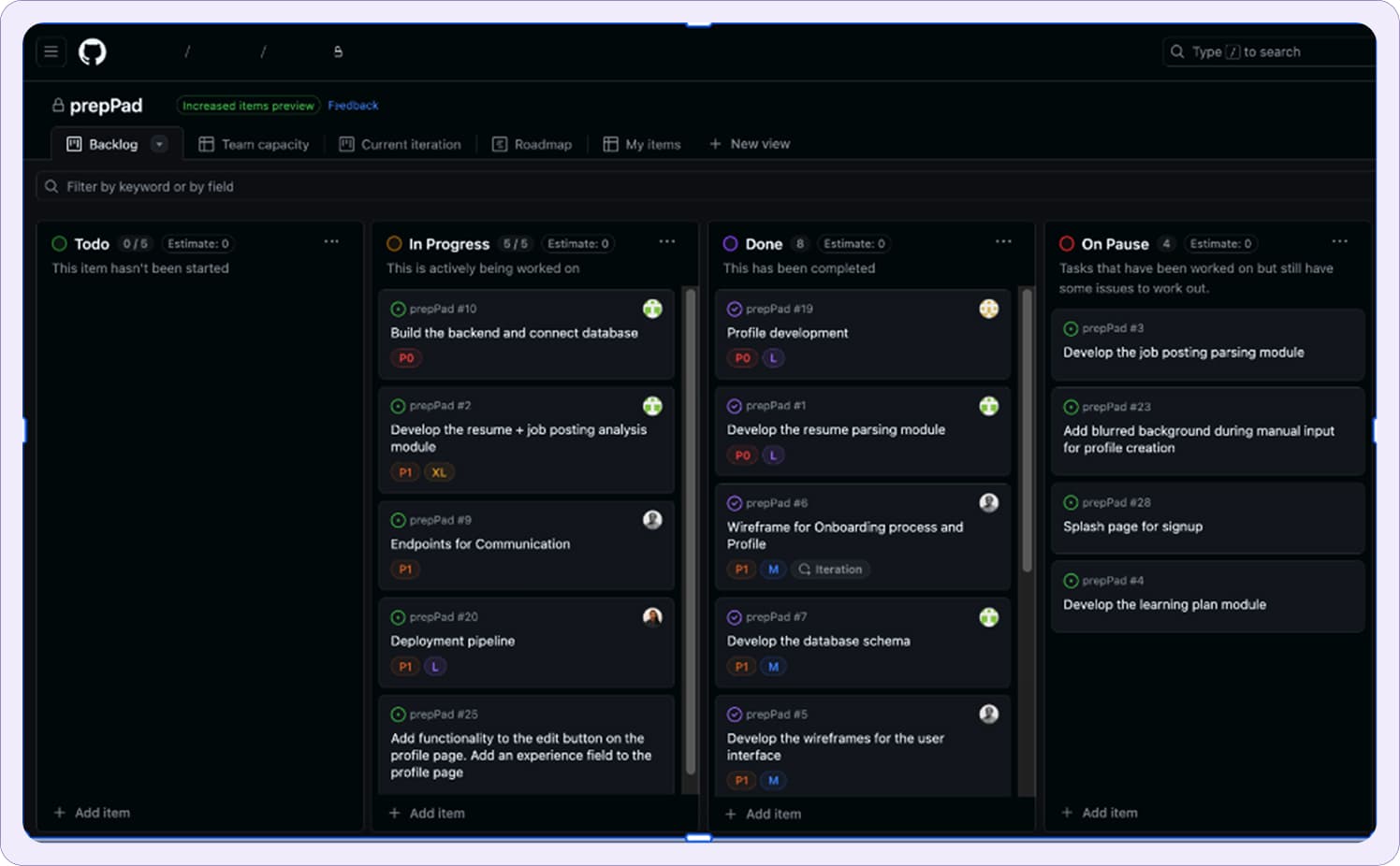 User research findings and persona development